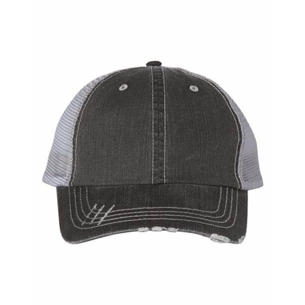 Mega Cap Herringbone Cotton Twill Mesh Cap Thumbnail